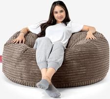 Lounge Pug, Mamutinė sofa Bean Bag XXL milžiniška kėdė Cord Mocha