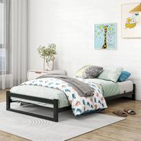 Lova 90 x 200 cm su metaliniu grotelių rėmu, lovos rėmas 90 x 200, juoda | Metalinė lova 90 x 200, aukštis nuo grindų 16 cm, lovos rėmas, metalinė lova, lengvai surenkama ir stabili, tyli