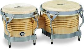 LP Latin Percussion Matador Wood Bongo Natural Chrome Hardware M201-AWC