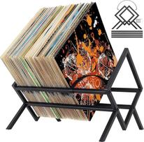 LPAMABA 1 pakopos vinilinių plokštelių saugykla Vinilinių plokštelių stovas 80-100 LP plokštelių Organizatorius su reguliuojama pertvara Įrašų priedai CD, albumams, žurnalams, knygoms Juoda