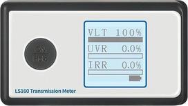 LS160 saulės plėvelės testeris automobiliams, 3 parametrų matavimo prietaisas (UV/IR) | Matuoja matomos šviesos, UV ir IR spindulių pralaidumą; 0,1 % skiriamoji geba, duomenų fiksavimo funkcija; nešiojamas, 0,8 mm anga; LCD ekranas, automatinis išsijungim