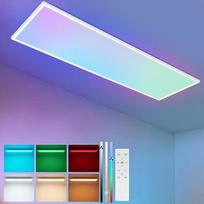 Lubų šviestuvas Stebimas lubų šviestuvas - LED panelė, keičianti spalvą Virtuvės lempa 24 W 100 x 25 cm RGB lubų panelė Stačiakampio formos plokščias biuro šviestuvas su naktinės šviesos funkcija miegamajam Svetainė