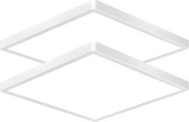 Lubų šviestuvas, LED lubų šviestuvas, kvadratinis, 24 W, 5000 K, 2400 LM, LED lempos, lubų apšvietimas vonios kambariui, miegamajam, svetainei, virtuvei, vonios kambariui, rūsiui, balkonui, ypač plonas svetainės šviestuvas