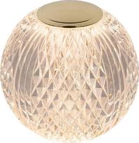 LUCIDE CINTRA Įkraunama stalinė lempa, akumuliatorinė, skersmuo 11 cm, LED 3 StepDim, 1 x 2 W, 3000 K, skaidri