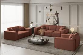 LUGA 3 vietų sofa 2 vietų fotelis Dekoratyvinės pagalvėlės (lašiša)