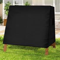 LuLobtg Lauko sūpynių dangtis Vandeniui atsparus verandos sūpynių dangtis 3 vietų terasos sūpynių dangtis 216 x 140 x 170 cm juodas