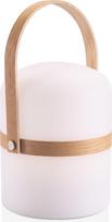 LUUK LIFESTYLE XXL dizaino žibintas su medine rankena, 72 valandų trukmės šviesa, įkraunamas ir pritemdomas per USB, 36 cm