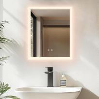 LUVODI Vonios veidrodis su apšvietimu 40 x 50 cm: LED veidrodis su 3 šviesų spalvomis, 2 jutikliniais valdikliais, apsauga nuo rūko, vandeniui atsparus sieninis veidrodis vonios kambariui, horizontalus/vertikalus montavimas