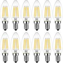 LVWIT E14 LED šilta balta 7 W, žvakės formos lemputė šviestuvui, kaitrinė lemputė žvakės formos E14 1055 LM 2700 K, pakeičia 75 W halogenines lemputes, klasikinė kaitrinė lemputė, negalima reguliuoti šviesos intensyvumo, 12 vnt. pakuotė