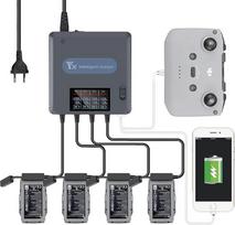 LYONGTECH LCD Display Battery Charger for DJI Air 2S, Mavic Air 2 Drone, Charges 4 Batteries and 2 USB Ports Simultaneously, 6 in 1 Parallel Battery Charging Station Hub Accessories