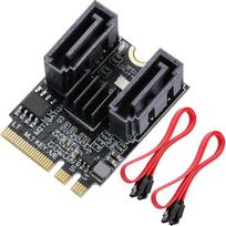 M.2 SATA adapteris „Key-A+E“ – M.2 į SATA 3.0 išplėtimo plokštė, SSD jungties plokštė, iki 6Gbps, su JMB582 lustu, skirta „Windows 8/8.x/10“ ir „Linux“