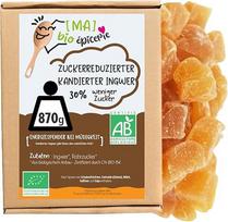 MA bio-épicerie – Ekologiškas cukruotas imbieras su 30 % mažesniu cukraus kiekiu, supjaustytas kubeliais, 870 g – Džiovintas imbieras be konservantų, parduodamas biriai – Universalus formatas