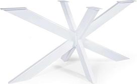 Magnetinis "Mobel" stalo rėmas, "Spider" stalo kojos, kryžminis rėmas, stiprūs stalo bėgiai, plieninis metalinis valgomojo stalas, rašomasis stalas, konferencijų stalas, skirtas stikliniams stalviršiams (baltas, 150 x 83 cm)