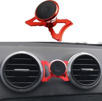 Magnetinis mobiliojo telefono laikiklis, suderinamas su „Audi A3 8P“ ir „Audi S3 8P“; tinka išmaniesiems telefonams ir GPS įrenginiams; automobilinis mobiliojo telefono laikiklis su 360 laipsnių reguliuojamu kampu (raudonas)