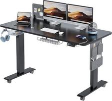 MAIDeSITe Reguliuojamo aukščio rašomasis stalas (140 x 70 cm) Lengvai surenkamas kompiuterio rašomasis stalas Reguliuojamo aukščio elektrinis stalas su 4 atminties valdikliais, atmintinės lenta ir 360° ratukais Rašomasis stalas SN1