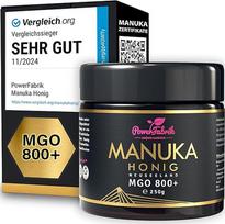 Manuka medus | MGO 800+ | 250g | Originalus medus iš Naujosios Zelandijos su kilmės įrodymu | Išanalizuotas ir sertifikuotas | Aukščiausios kokybės 100% natūralus | PowerFabrik