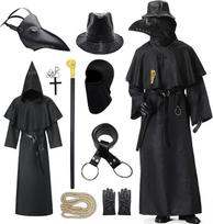 Marų gydytojo kostiumas. Vyriškas marų gydytojo kostiumas. Viduramžių marų gydytojo cosplay kostiumas su marų gydytojo kauke, skirtas suaugusiems. Helovinas, karnavalas