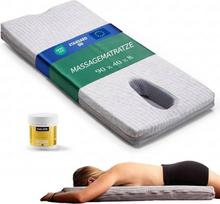 Masažinė pagalvė kaklui, nugarai ir juosmeninei stuburo daliai su ergonomiška veido išpjova - patogus kvėpavimas gulimoje padėtyje - kietos putos, skalbiamas užvalkalas - su masažo aliejumi 100 ml