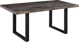 MASSIVMOEBEL24.DE Geležinkelio valgomojo stalas iš medžio masyvo Nr. 108, pagamintas iš mango medienos - pilkos spalvos, lakuotas | + metalinės kojos, 160 x 90 cm, medžio masyvo stalas, tikro medžio stalas, valgomojo stalas