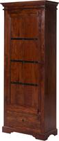 MASSIVMOEBEL24.DE „Oxford“ akacijos spintelė, 80 x 45 x 193 cm, spalva: tamsiai ruda, lakuota, matmenys: 80 x 40 x 193 cm (plotis x gylis x aukštis)