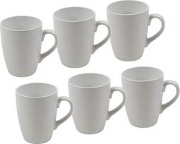 Matinės baltos spalvos porceliano 340 ml kavos puodelis - 6 puodelių rinkinys - puodelis kavai arbatai puodelis puodelis puodelis puodelis, kurį galima plauti indaplovėje