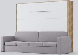 MAXIMAHOUSE „Invento LED 160H“ horizontali sieninė lova su mediniu grotelių rėmu, 160 x 200 cm, skirta suaugusiems, šiuolaikiška koncepcija ir dizainas, tvirta, praktiška