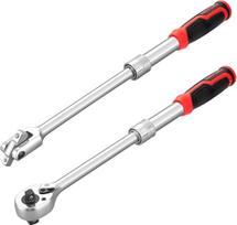 MAXPOWER 1/2" ir 1/2" jungos ištraukiamas raktas su trūkčiu ir laužtuvas | Dviguba jungos galvutė, 360° pasukama galvutė, 72 dantys, 5° pasukimo kampas, Cr-V plienas
