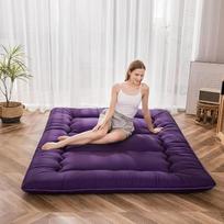 MAXYOYO futono čiužinys, grindų čiužinys, paminkštinta japoniška tatami dygsniuota lova, storas, sulankstomas, miego kilimėlis, susukamas čiužinys, grindų gultas, svečių čiužinys (violetinis, 90 x 190 cm)