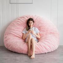 MAXYOYOYO Bean Bag Bed in Pink Square Chair Sofa with Fluffy Plush Cover and Filling - Idealiai tinka suaugusiesiems, poroms ir svečiams - didelis 180 x 180 cm formatas