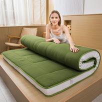 MAXYOYOYO Futon čiužinys, paminkštintas japoniškas grindų čiužinys, dygsniuotas lovos čiužinys, itin storas sulankstomas miegamasis kilimėlis, kvėpuojantis grindų gultas, svečių lova, stovyklavimo kušetė (žalias, 90 x 190 cm)