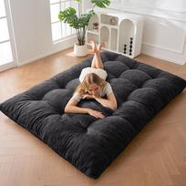 MAXYOYOYO Futon čiužinys, šenilinis audinys, 15 cm storio grindų čiužinys, gali būti naudojamas kaip sofa lova, sagomis dekoruotas amatas, sulankstomas svečių čiužinys svetainei, miegamajam