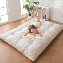 MAXYOYOYO Futon čiužinys, šenilinis audinys, 15 cm storio grindų čiužinys, gali būti naudojamas kaip sofa lova, sagomis dekoruotas amatas, sulankstomas svečių čiužinys svetainei, miegamajam
