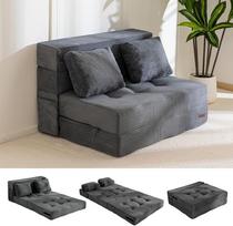 MAXYOYOYO sofa lova, grindų sofa su 4 dalių patogiu sulankstomu čiužiniu, 15 cm storio ir 2 pagalvėlėmis, sulankstoma sofa su miego funkcija, sulankstomas svečių čiužinys