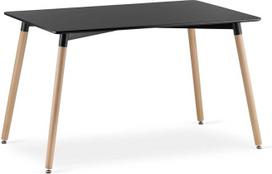 Mažas šiuolaikiškas valgomojo stalas 120 x 80 cm – baltas stalas su bukmedžio kojomis – tvirtas ir lengvai valomas | Bukmedžio rėmas, biuras, stilingas, tvirtas, universalus, lengvai prižiūrimas, medžio drožlių plokštės