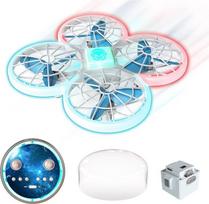 Mažasis dronas vaikams su LED lemputėmis, nuotoliniu būdu valdomas „UFO“ dronas-žaislas | Visapusiška apsauga, pakilimas ir nusileidimas vienu paspaudimu, 360 laipsnių apsisukimai, 2 akumuliatoriai, nuotoliniu būdu valdomi lėktuvėliai – dovanos berniukams