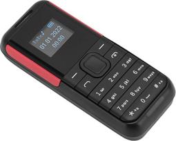Mažiausias mobilusis telefonas, mažas 2G telefonas, atrakinamas telefonas, dviejų SIM kortelių GSM mobilusis telefonas su „Bluetooth“ laisvų rankų skambinimo funkcija ir senesnio tipo 0,66 colio ekranu (juodas ir raudonas)