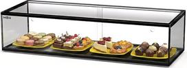 MBH 92 cm neutrali stiklinė viešojo maitinimo vitrina pyragams ir kepiniams MBH 20 ml su LED apšvietimu