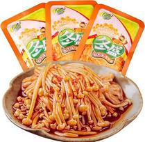 Mckona - Aštrūs auksiniai grybai 350g (10 pakuočių) - paruošti valgyti Enoki grybų užkandžiai, veganiški