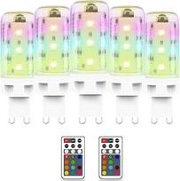 MDee G9 LED lempa RGB, 2,5 W G9 LED reguliuojamo ryškumo lemputė su nuotolinio valdymo pultu, šaltai balta 6000 K + 12 spalvų, spalvą keičianti lemputė, skirta barams, KTV, vakarėliams, vestuvėms, taip pat namams ir dekoratyviniams tikslams