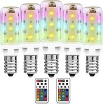 MDee E14 LED RGB lemputė su nuotolinio valdymo pulteliu, 2,5 W E14 LED lemputė, šiltai balta, 3000 K + 12 spalvų, keičianti spalvą, skirta barams, KTV, vakarėliams, vestuvėms, namams ir dekoratyviniam apšvietimui