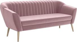 MEBLINI Mini sofa su 3 sėdimomis vietomis svetainei - mini poilsio kambarys trims žmonėms - virtuvės sofa - maža sofa - KAIA - 3 - rožinis aksomas