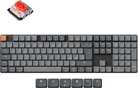 Mechaninė belaidė klaviatūra „Keychron K5 Max“ – itališkas QWERTY išdėstymas, trys prisijungimo būdai (Bluetooth/2,4 GHz/USB-C), keičiami veikimo metu, suderinama su „Mac“, „Windows“ ir „Linux“ – žemo profilio jungikliai