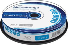 MediaRange MR507 BD-R dviejų sluoksnių "Blu-ray" diskas (50GB, 6X greitis, 10 vnt.), įvairiaspalvis, 10 vnt.