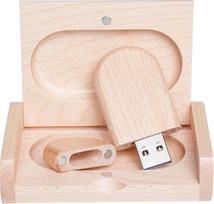 Medinis USB 3.0/16GB atmintukas su mediniu dėklu