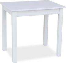 Medinis valgomojo stalas, 100 x 60 cm, medinis stalas, skirtas 4 žmonėms, nedidelis stalas, skandinaviško stiliaus, pagamintas iš pušies medienos, virtuvės stalas, stalviršis: baltas
