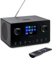 MEDION P85444 2.1 internetinis radijas su žemų dažnių garsiakalbiu (DAB+, FM radijas, „Spotify Connect“, WLAN, „Bluetooth“, transliacija, ekvalaizeris, spalvotas ekranas, USB, AUX, žadintuvas, atidėjimo funkcija, miego laikmatis) Juodas