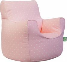 Medvilninis rožinis dėmės Polka Dot Beanbag kėdė su pupelėmis vaiko dydis