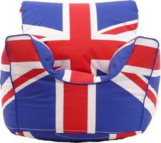 Medvilninis Union Jack GB Beanbag kėdė su pupelėmis Vaiko dydis