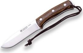 Medžioklinis peilis Joker Nomad CN125-P, 5" Böhler N695 plieno geležtė, diržinis peilis su juodu odiniu dėklu, riešutmedžio rankena su ugniai atspariu plienu, žvejybos, medžioklės, stovyklavimo, žygių įrankis