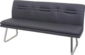 Mendler HWC-H70 Valgomojo suolas Minkštas suolas su atlošu Audinys / tekstilė Šlifuotas nerūdijantis plienas - Pilka 180 cm